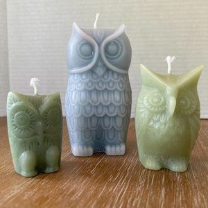 Owl trio candle set